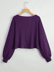 SHEIN Essnce Simple Solid Color Crew Neck Long Sleeve Sweatshirt, Casual Everyday Wear