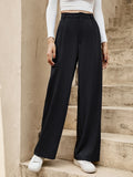 SHEIN Frenchy High Waist Plicated Detail Straight Leg Pants