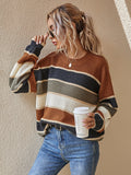 SHEIN LUNE Striped Pattern Oversized Sweater