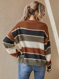 SHEIN LUNE Striped Pattern Oversized Sweater