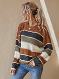 SHEIN LUNE Striped Pattern Oversized Sweater