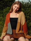 SHEIN MOD Color Block Drop Shoulder Duster Cardigan