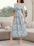 SHEIN Modely Women's Vintage Style Printed Simple Daily Dress