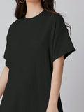 SHEIN Mulvari Drop Shoulder Solid Dress T Shirt Dress