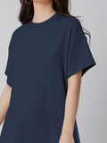 SHEIN Mulvari Drop Shoulder Solid Tee Dress