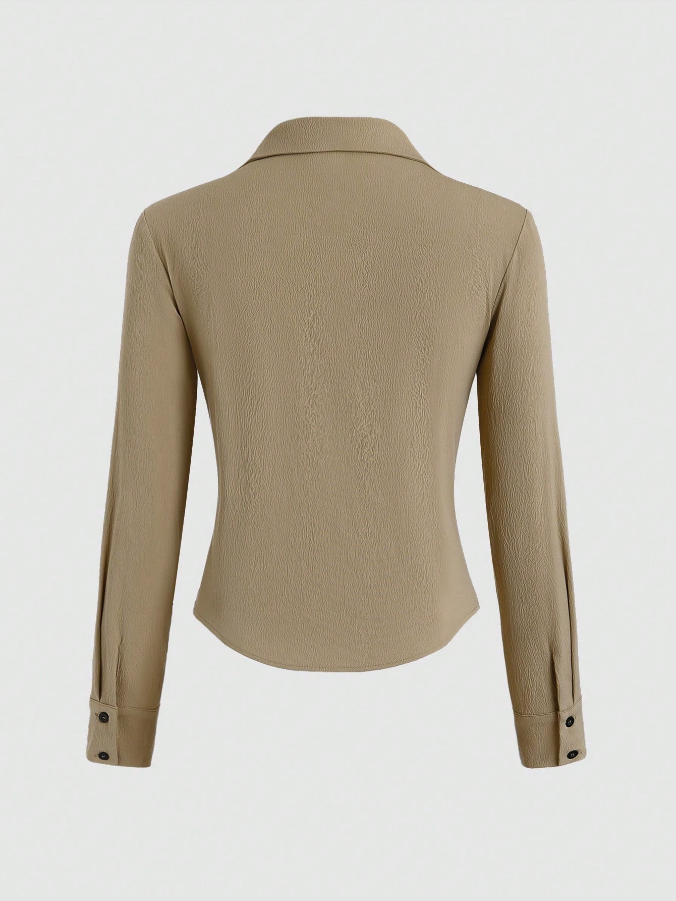 SHEIN Privé Women Button Down Simple Casual & Elegant & Commuting Shirt