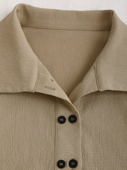 SHEIN Privé Women Button Down Simple Casual & Elegant & Commuting Shirt