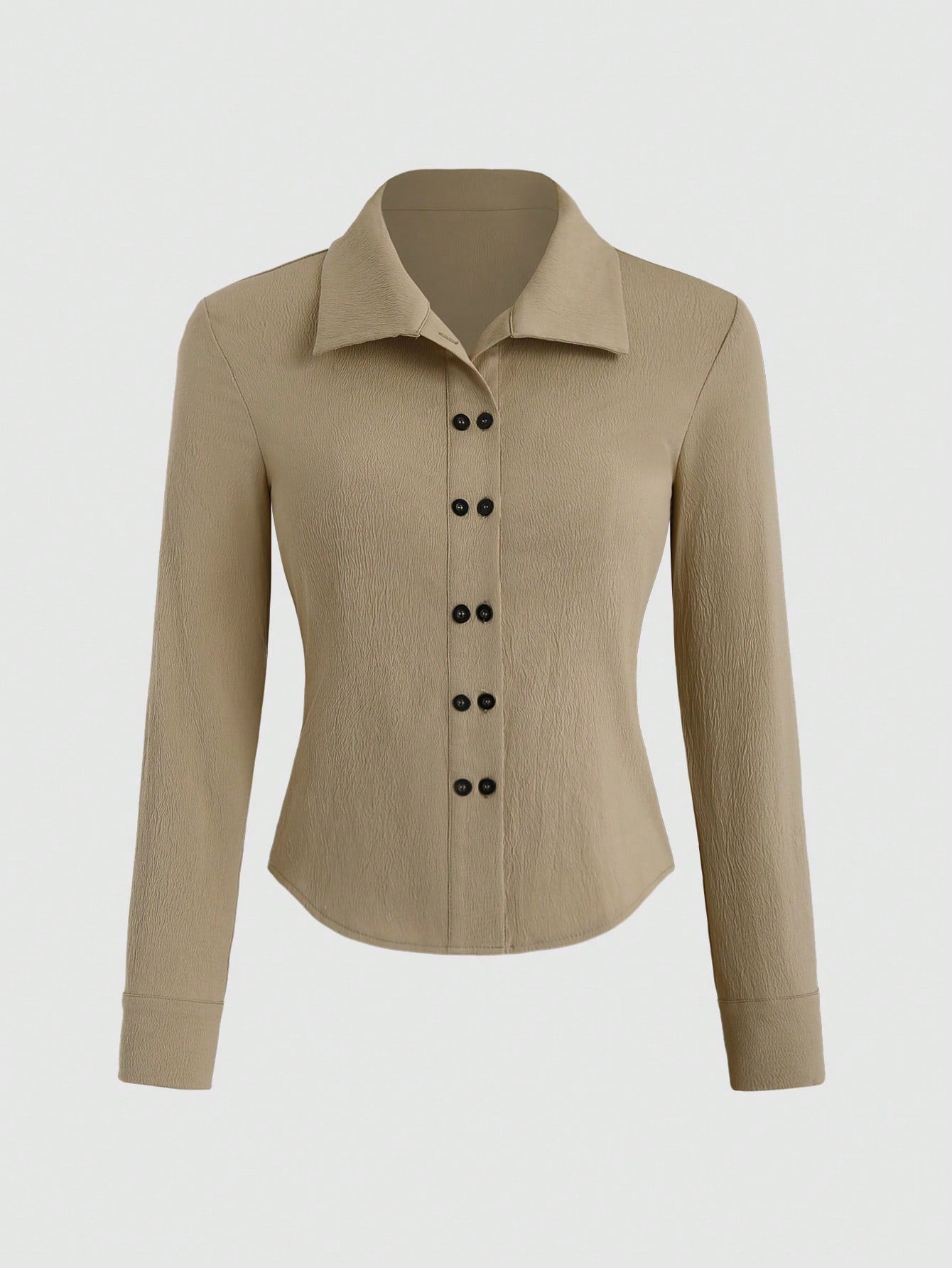 SHEIN Privé Women Button Down Simple Casual & Elegant & Commuting Shirt