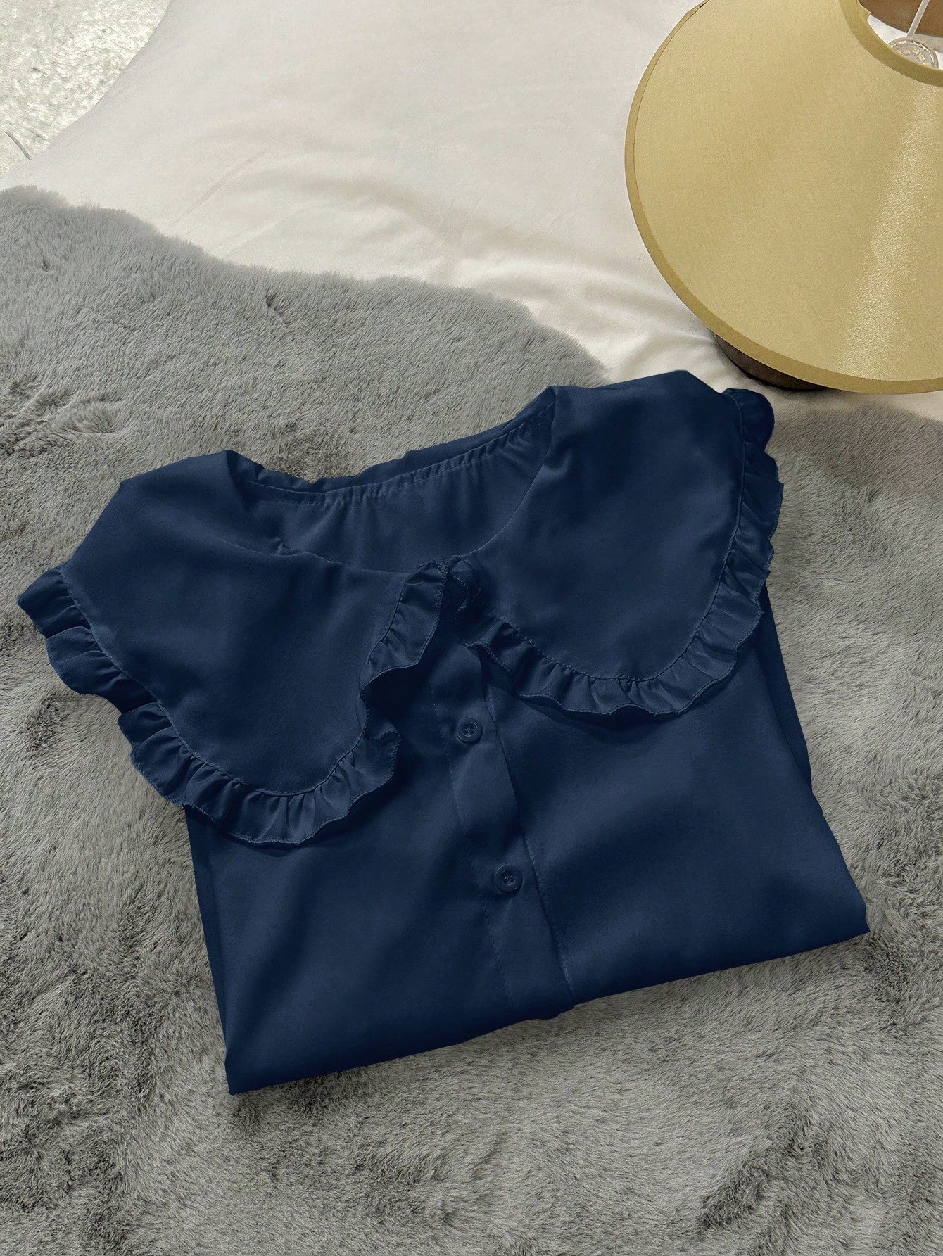 Cute Korean Peter Pan Collar All-Match Button-Down Shirt
