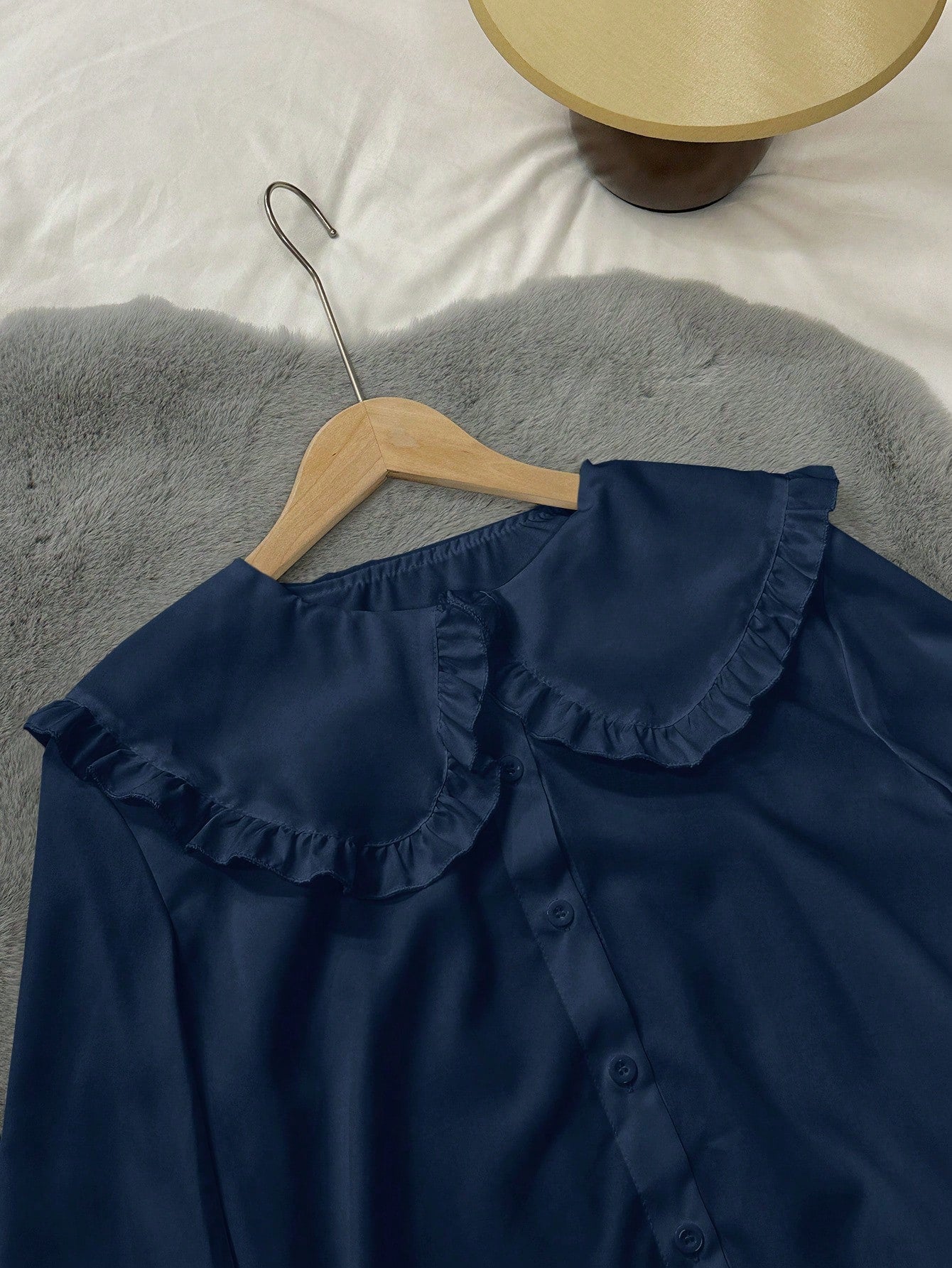 Cute Korean Peter Pan Collar All-Match Button-Down Shirt