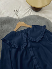 Cute Korean Peter Pan Collar All-Match Button-Down Shirt