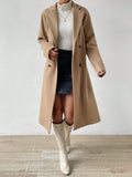 SHEIN x Carly Lawrence SHEIN Essnce Lapel Neck Double Breasted Overcoat