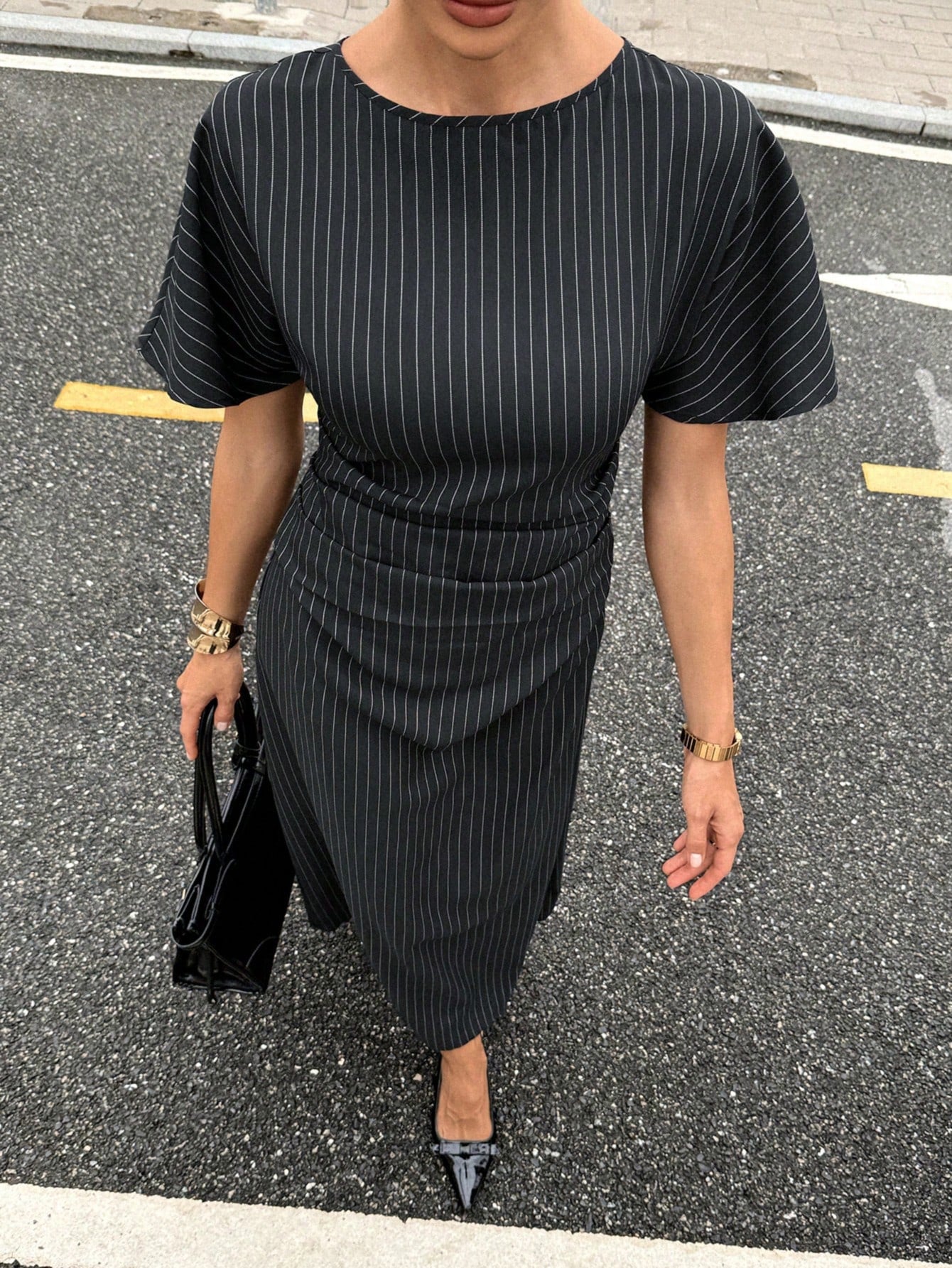 Shein Siren Gaze New Commuter Striped Dress