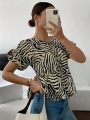 Shein Siren Gaze Women's Round Neck Short Sleeve Shirt