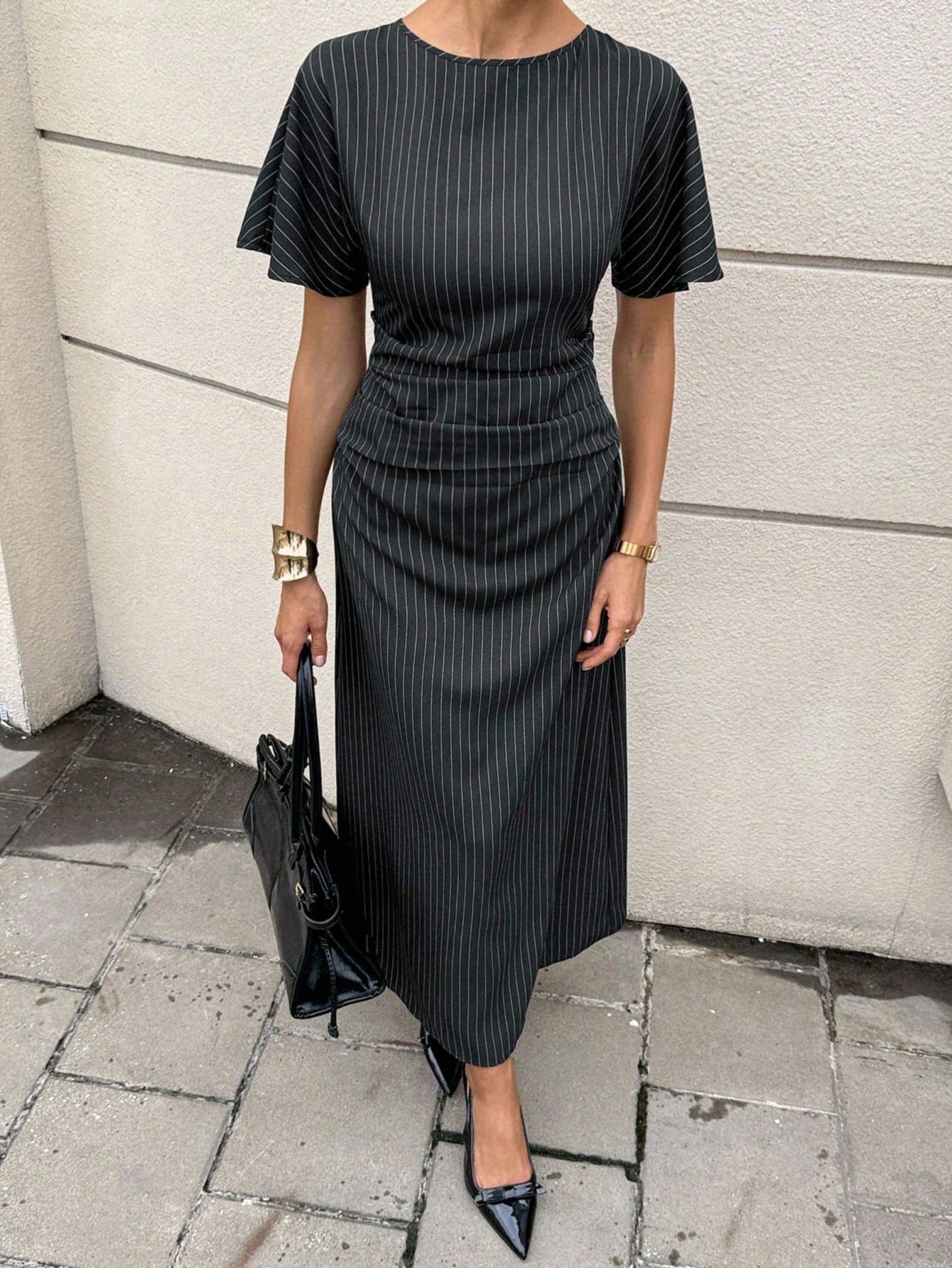 Shein Siren Gaze New Commuter Striped Dress