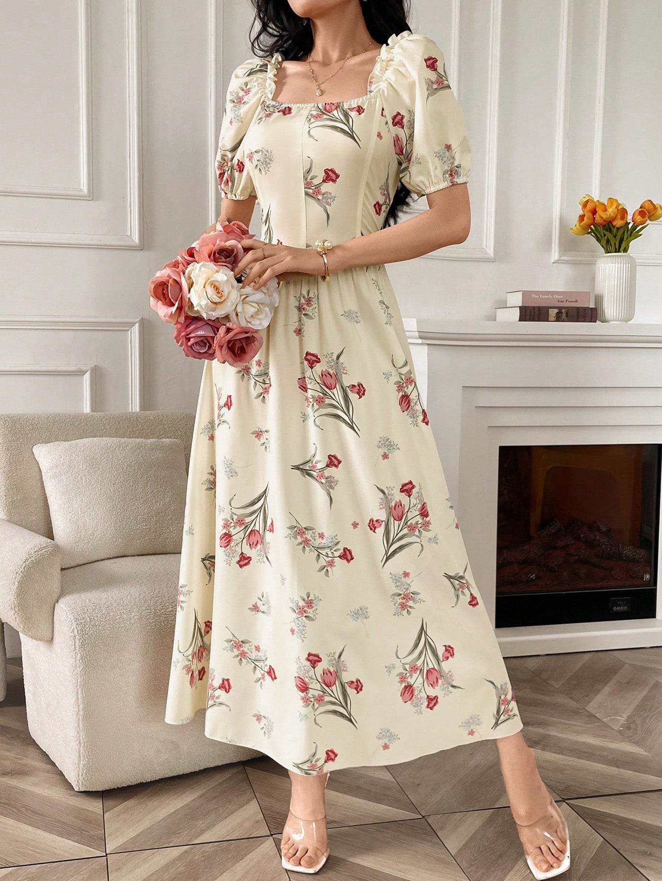 Shein Seusyu Women's Random Printed Simple Everyday Dress