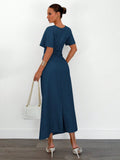 Shein Siren Gaze Women's Solid Color Linen Blended Summer Dress