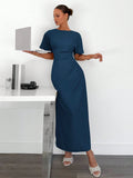 Shein Siren Gaze Women's Solid Color Linen Blended Summer Dress