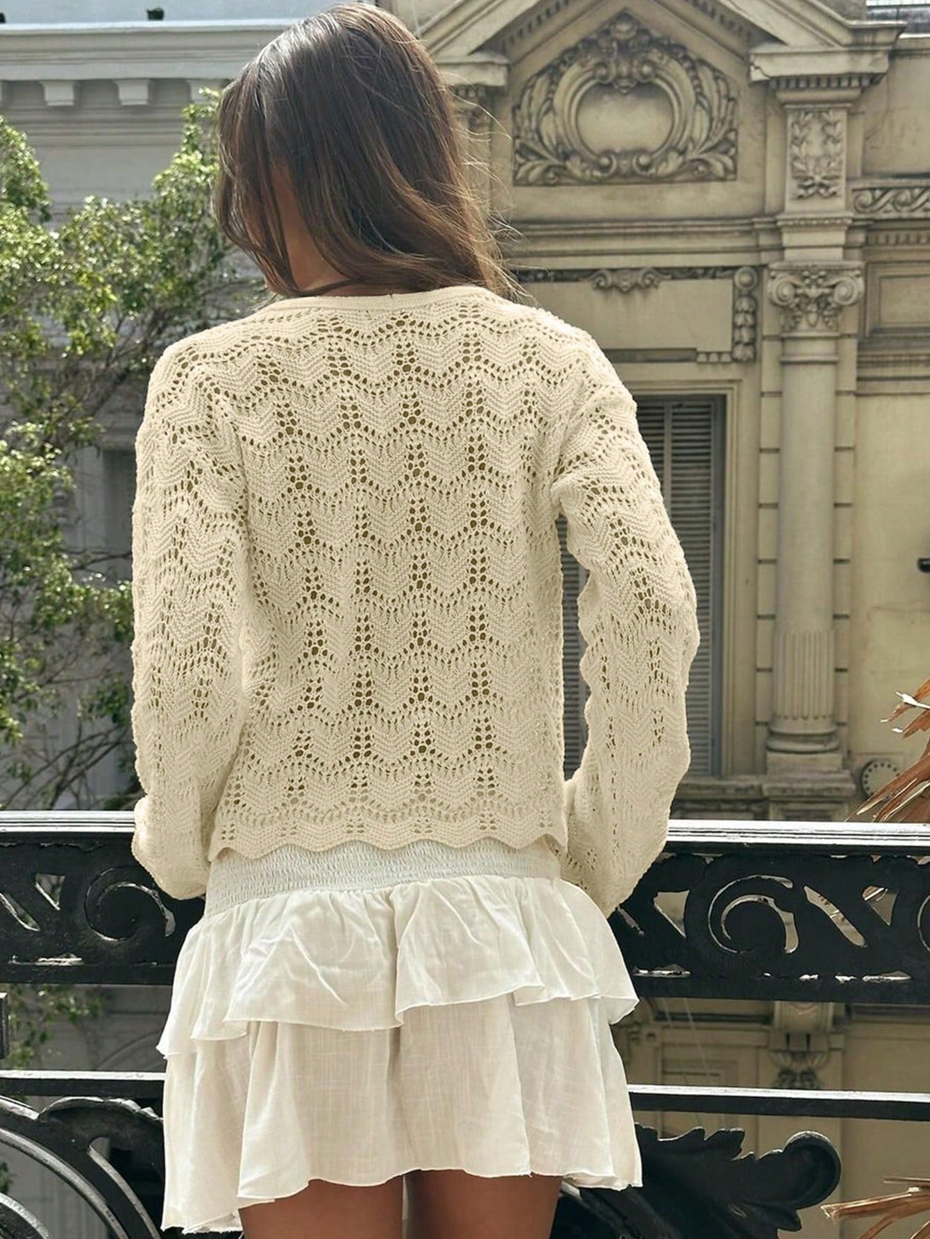 Women's Summer Beach Cover Up Cardigan - Hollow Out Knitwear Top With Bowknot, V-Neck Loose Drop Shoulder Design, Lightweight Vacation Kimono