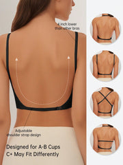Seamless Backless Strapless Bra - Lightweight & Breathable Thin Cup, Adjustable & Convertible Shoulder Straps - Removable Padding