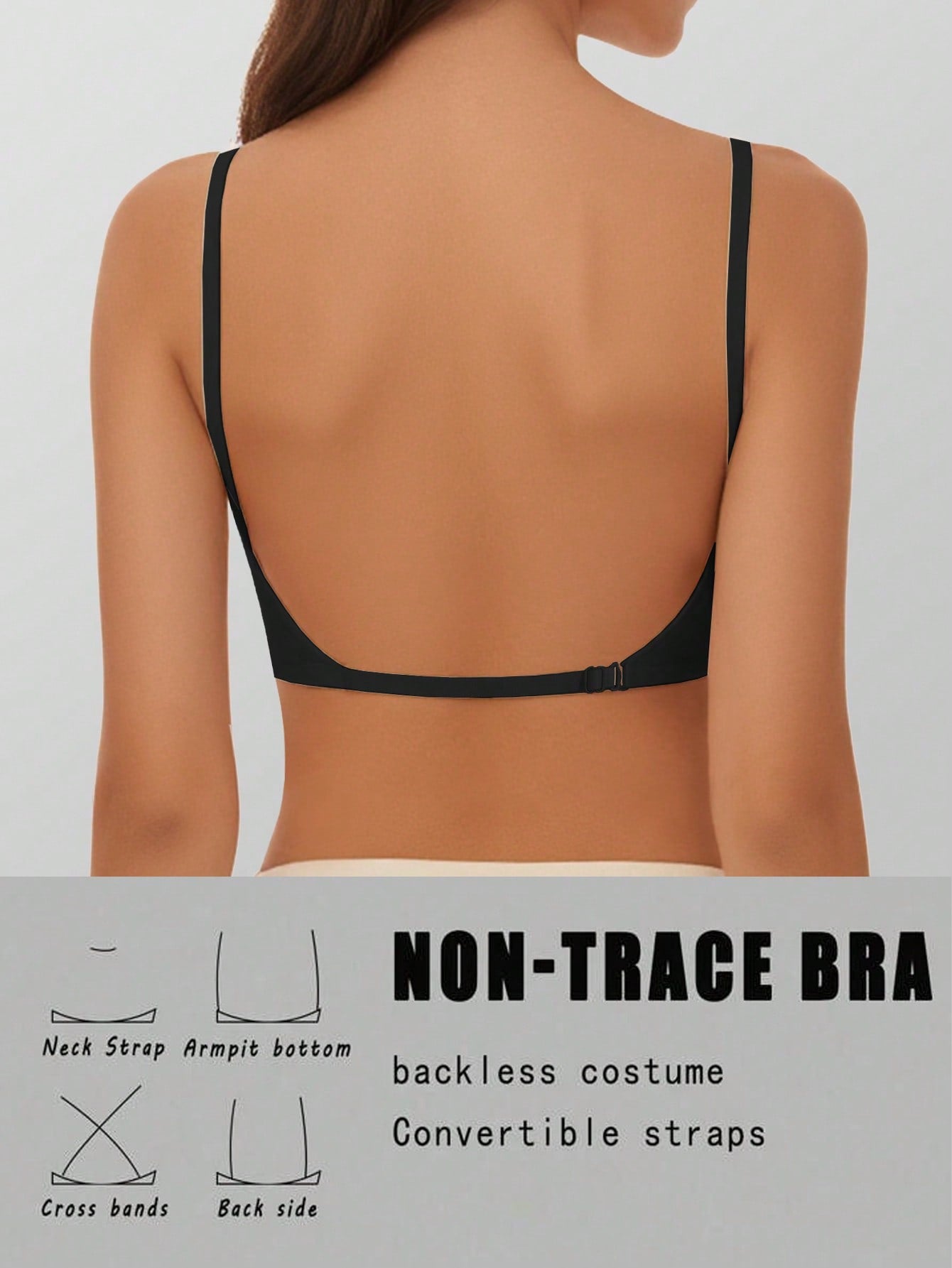 Seamless Backless Strapless Bra - Lightweight & Breathable Thin Cup, Adjustable & Convertible Shoulder Straps - Removable Padding
