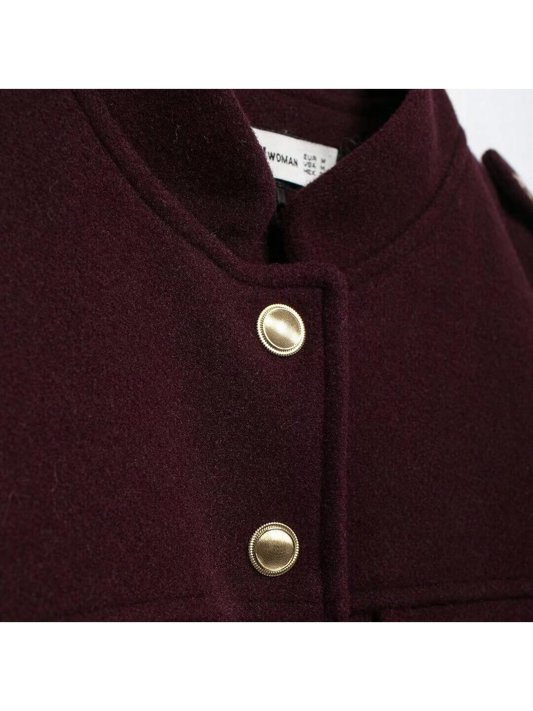 Women Solid Color Front Button Closure Long Sleeve Casual Soft Short Jacket