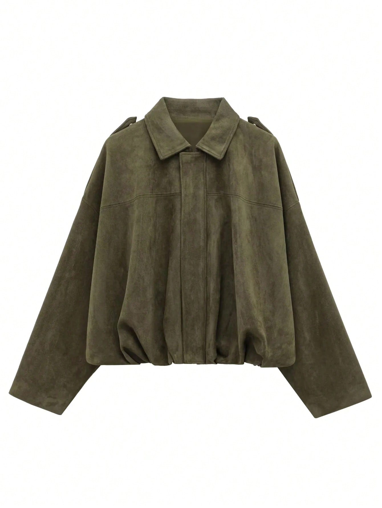 Loose Long Sleeves Zip Vintage Bomber Jacket