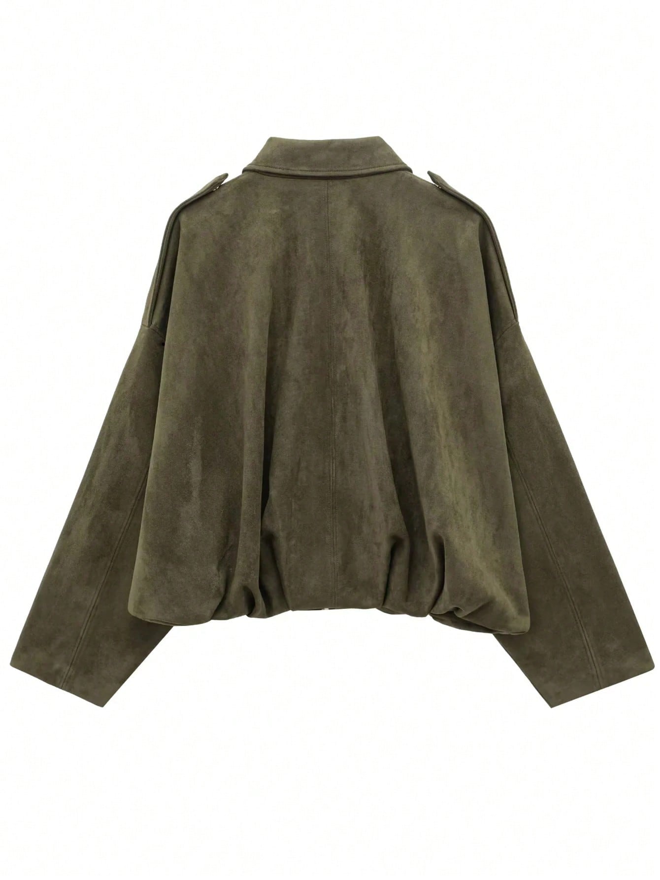 Loose Long Sleeves Zip Vintage Bomber Jacket