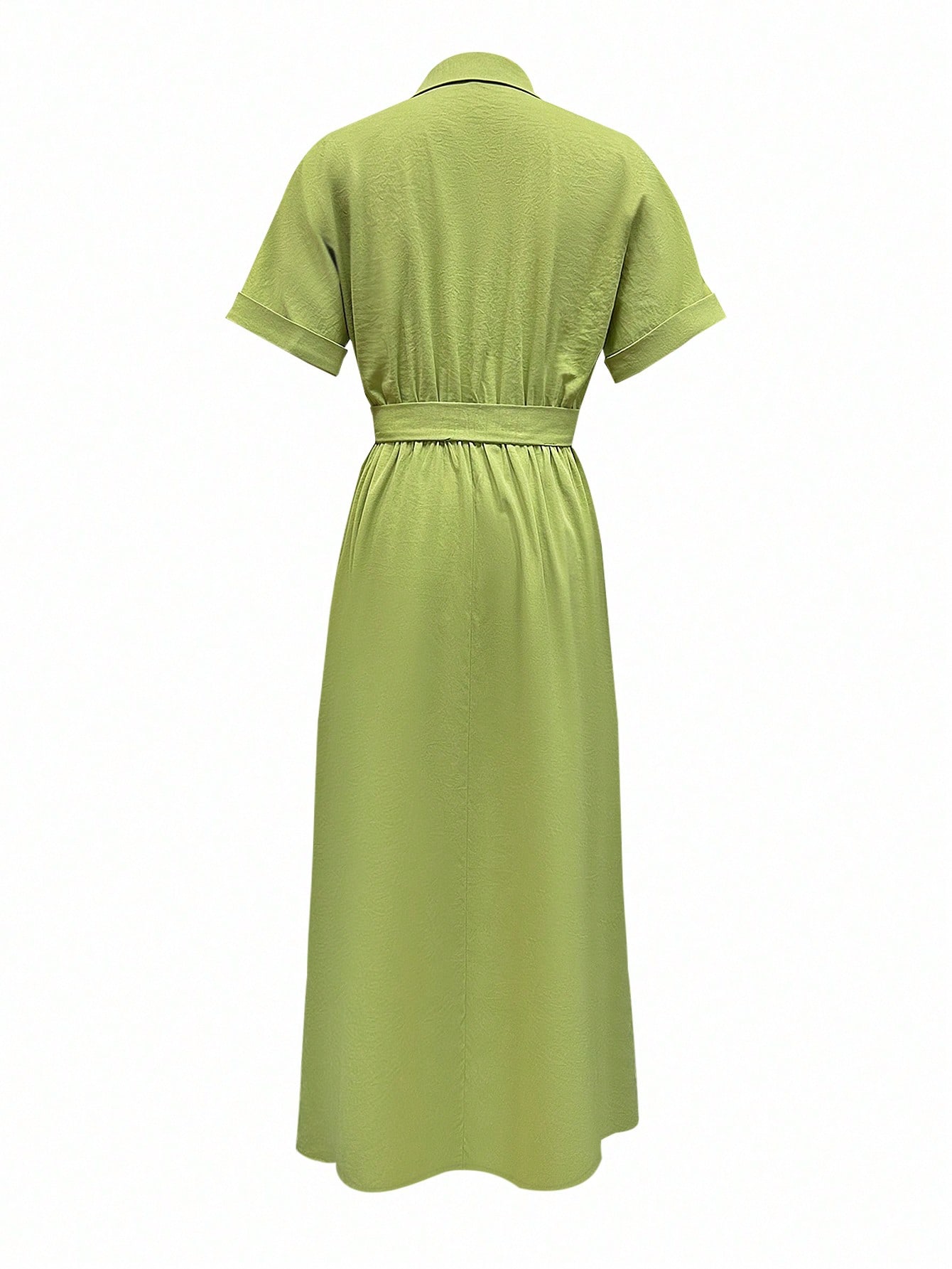 Shein Women's Elegant Casual Solid Color Button Waistband Minimalist Daily Dress, Summer
