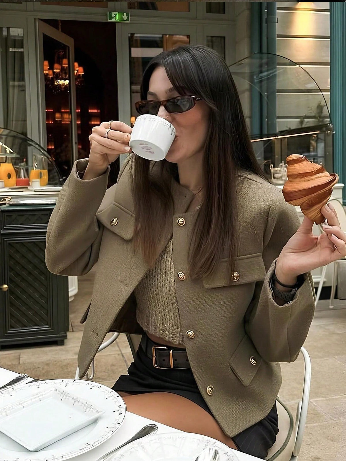 Women's Everyday Fashion Wear Tweed Jacket