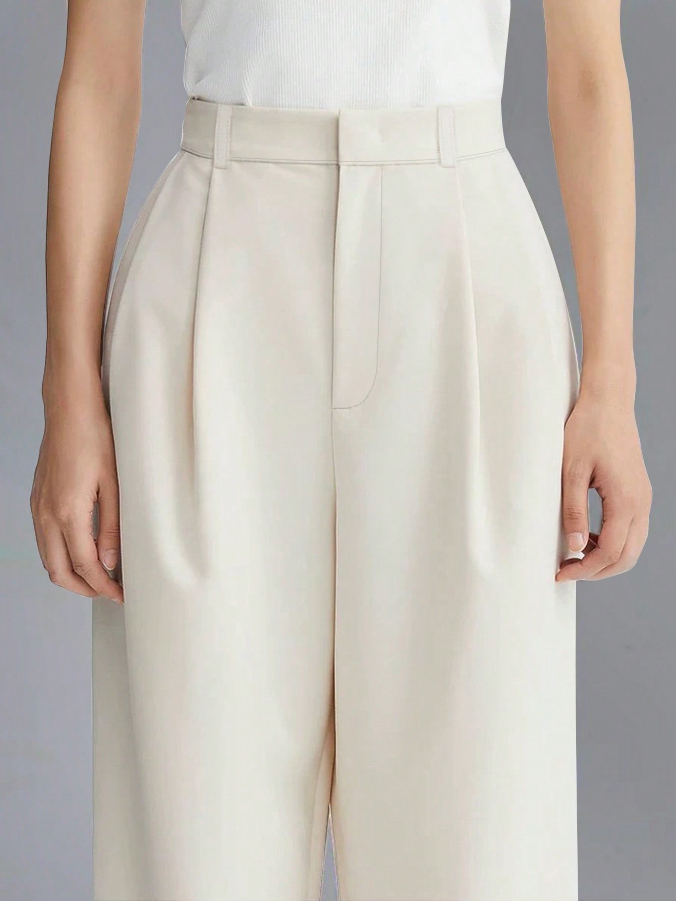 Shein Women's High Waist Side Pocket Wide Leg Suit Pants
