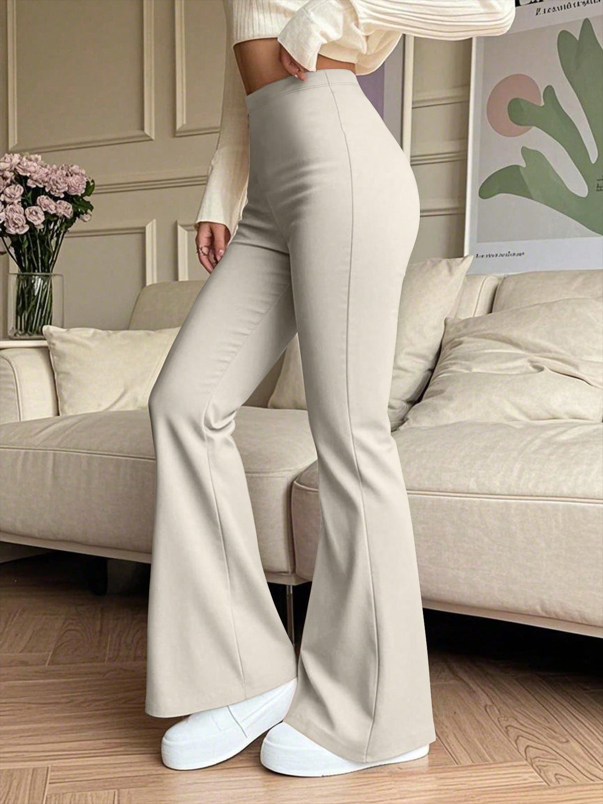 Shein Women's High Waist Solid Color Bell Bottom Sports Yoga Pants