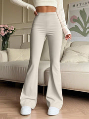 Shein Women's High Waist Solid Color Bell Bottom Sports Yoga Pants