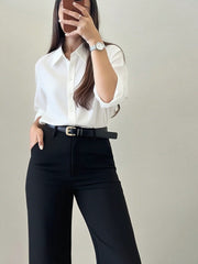Flared Leg Casual Trousers