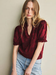 V-Neck Bubble Sleeves Summer Shirt