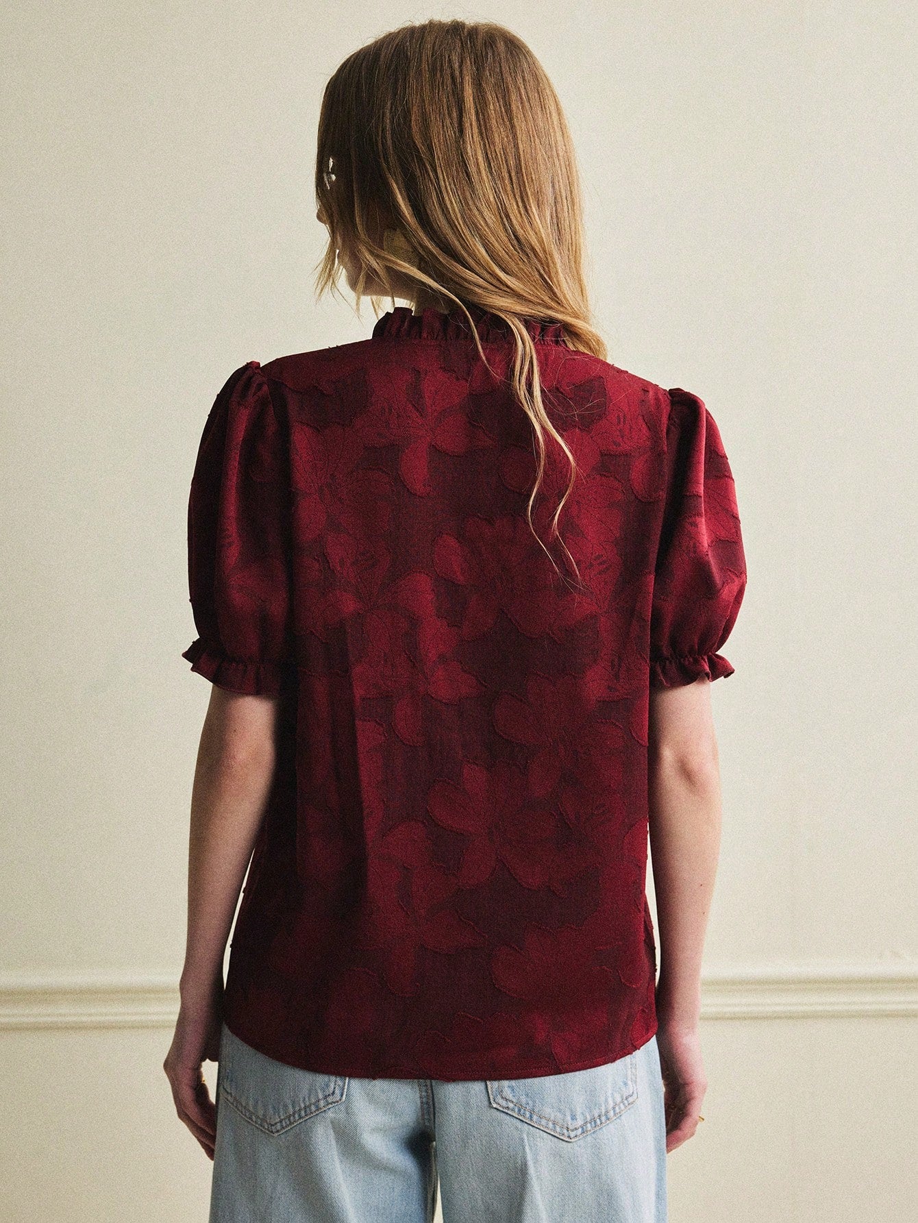 V-Neck Bubble Sleeves Summer Shirt
