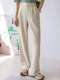 Shein Dazy-Less Plicated Detail Straight Leg Pants