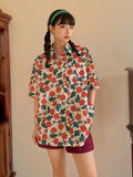 Shein DAZY Floral Print Button Front Shirt